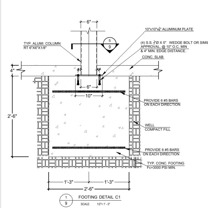 Detalle de cimiento de concreto reforzado