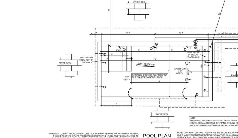 Plano de piscina residencial